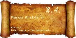 Marcu Arikán névjegykártya
